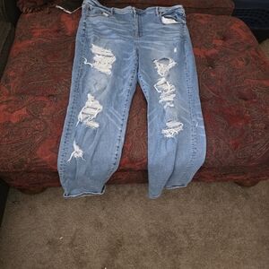 Distressed Blue Jeans
